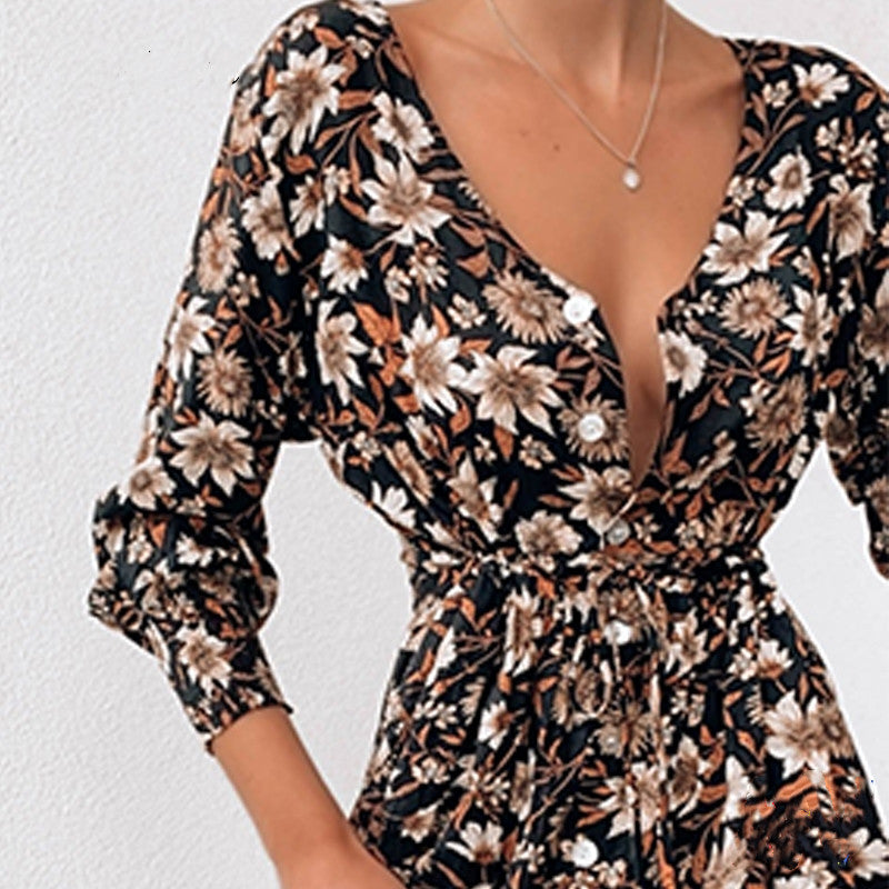 Women Floral Boho Party Dress Sexy Ladies Clothes Dresses